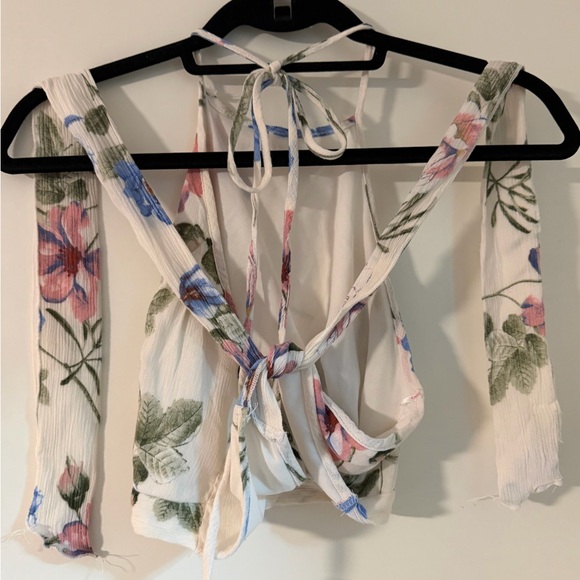 Agaci Floral Print White Set short & top - Picture 4 of 4